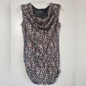 zeagoo Leopard Print Cowl Neck Sleeveless Camisole in Beige, Brown & Black